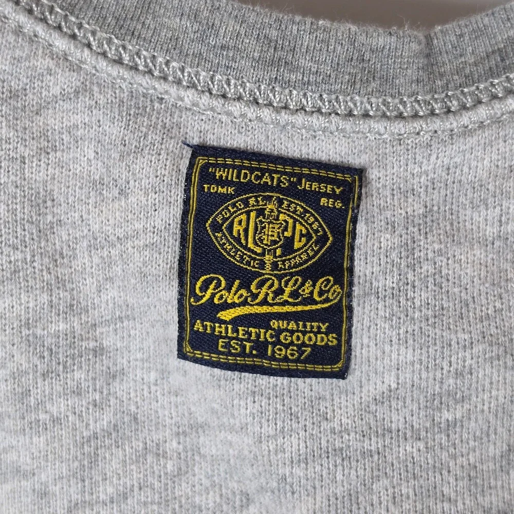 Polo Ralph Lauren Girls Heather Gray French Terry Sweatshirt‎ Dress 2T Wildcats